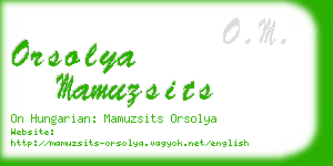 orsolya mamuzsits business card